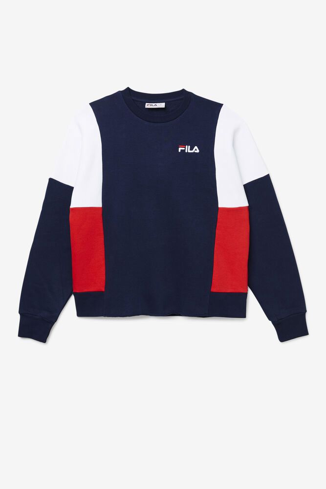 Fila Miesten Collegepaita Alwyn Crew Laivastonsininen - KTXU-90164